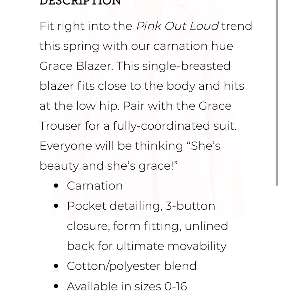 Cabi Grace blazer Women's Pink Jacket - Picture 3 of 4